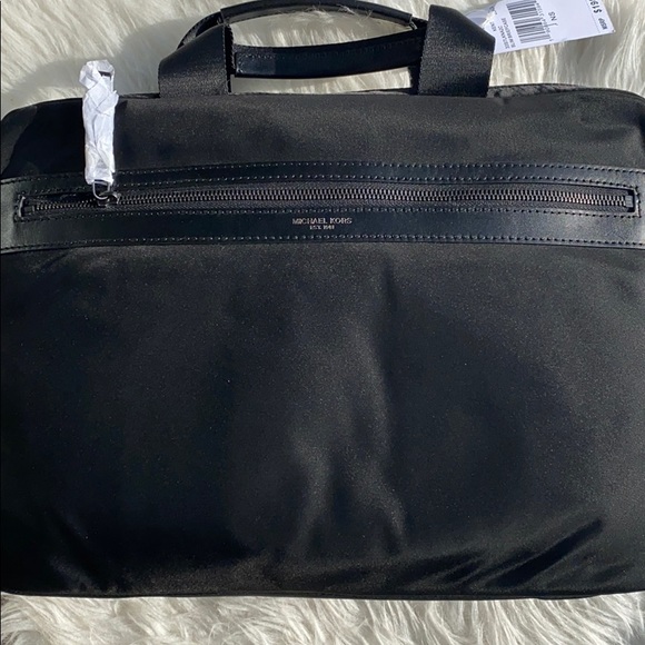 Michael Kors Kent Logo Accent Slim Briefcase Black